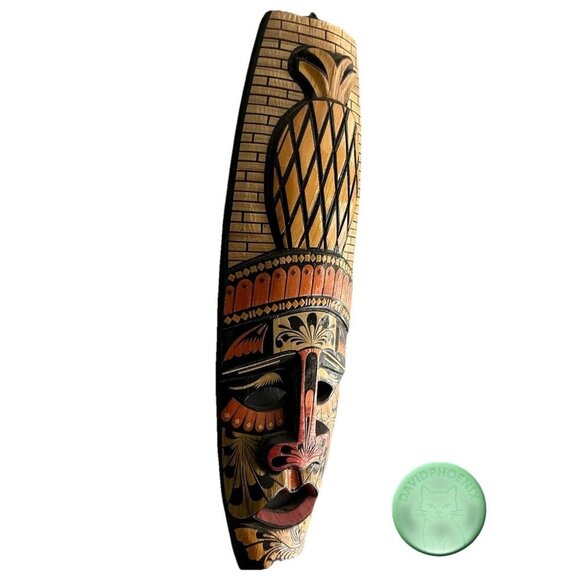 Handmade Colombian Indigenous Wooden Tribal Masks – Set of 2 – Folk Art Wall - Picture 3 of 11